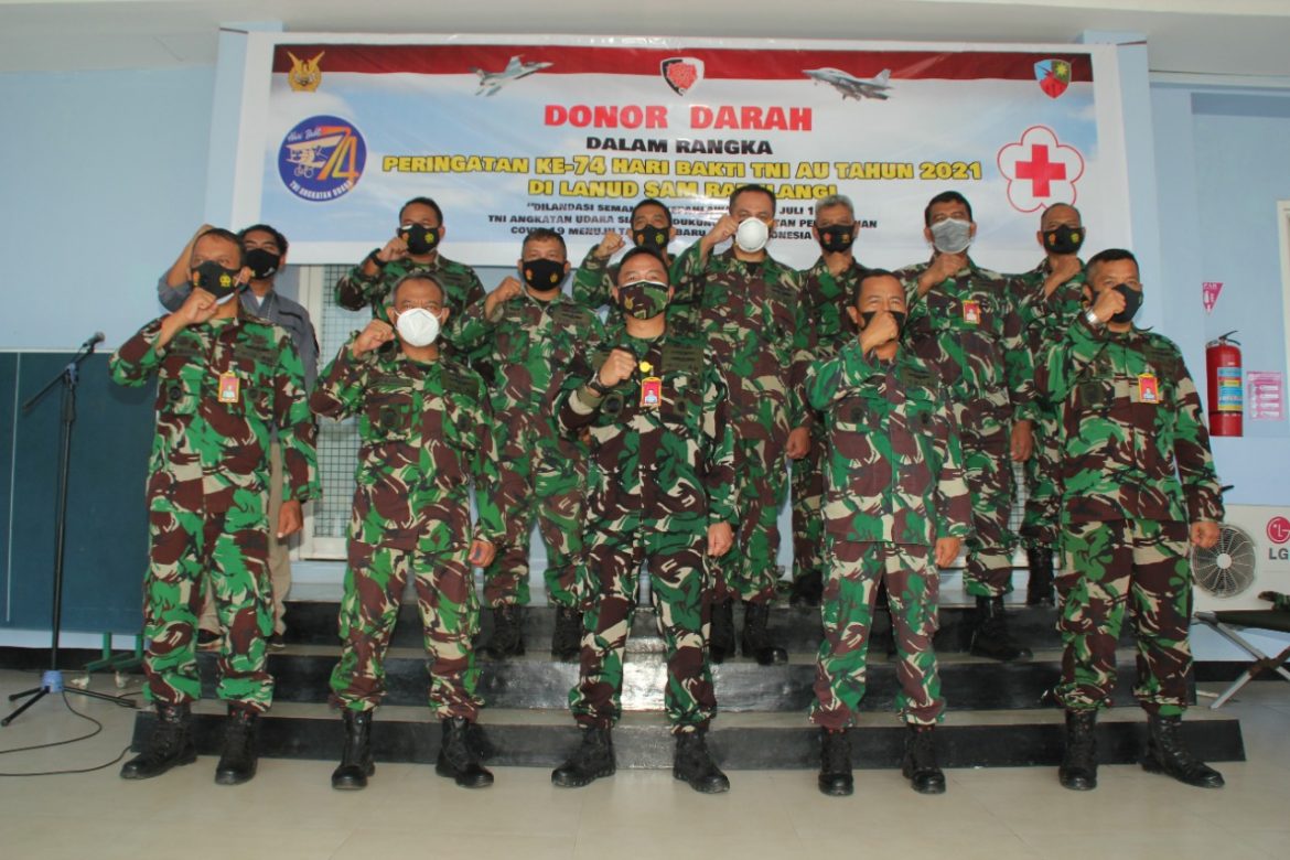 ” Tentara Langit ” Manado Gelar Donor Darah di Lanud Sam Ratulangi