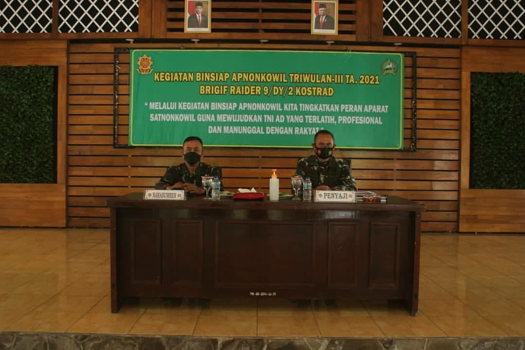 Tingkatkan Kemampuan Teritorial, Prajurit Brigif Raider  9 Kostrad Terima Sosialisasi Binsiap Apnonkowil Triwulan III TA 2021