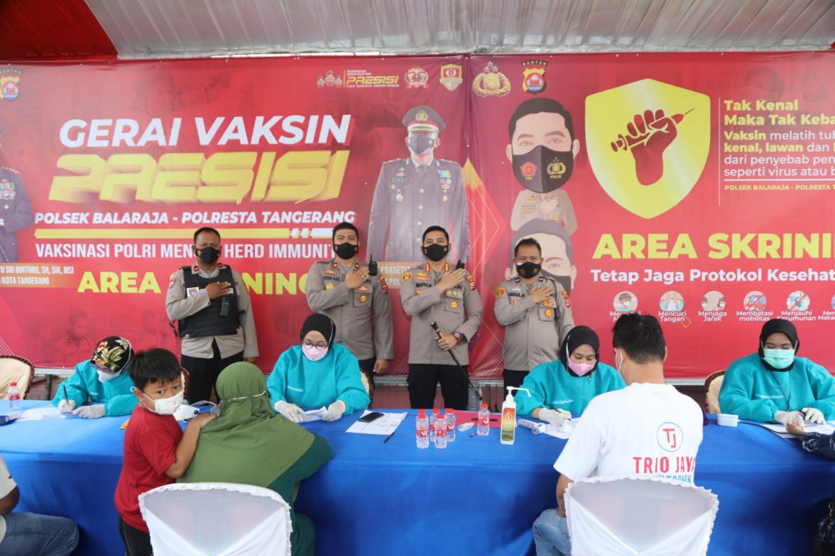 Kapolresta Tangerang Tinjau Gerai Vaksin Presisi Polsek Balaraja